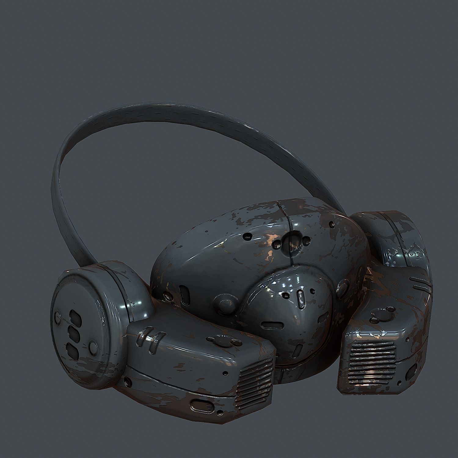 Gas mask helmet 3d model scifi Low-poly 3D model Low-poly Low-poly 3D model_2