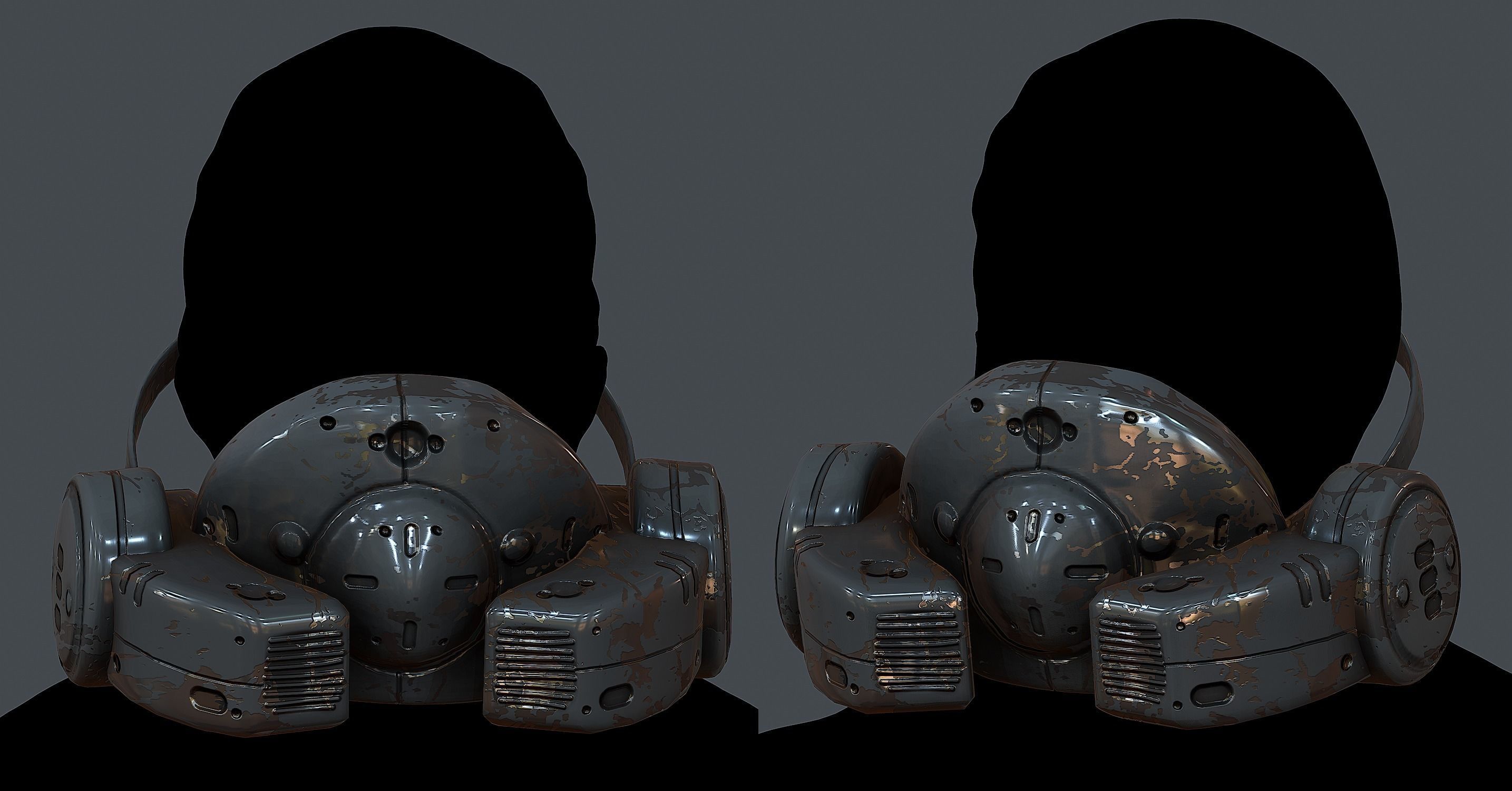 Gas mask helmet 3d model scifi Low-poly 3D model Low-poly Low-poly 3D model_1
