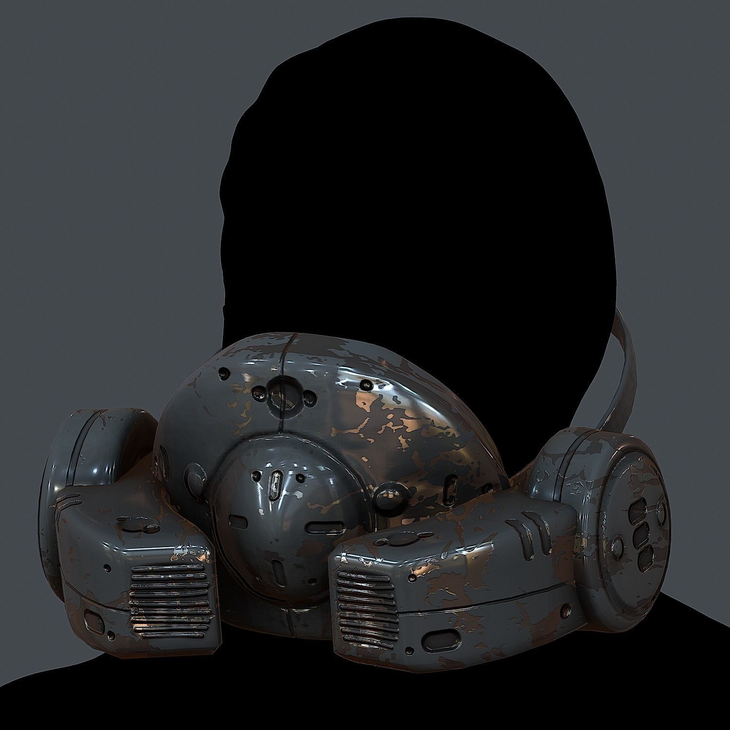 Gas mask helmet 3d model scifi Low-poly 3D model Low-poly Low-poly 3D model_6
