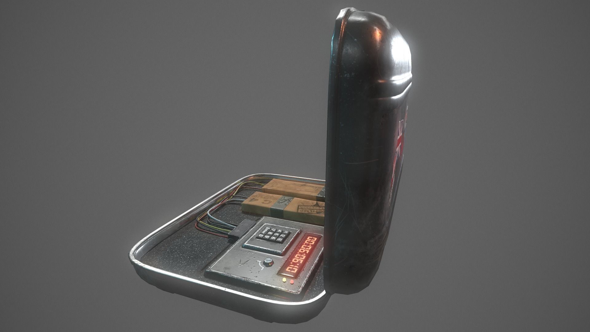 Briefcase C4 Bomb Low-poly 3D model_5