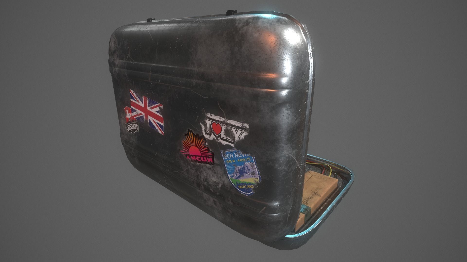 Briefcase C4 Bomb Low-poly 3D model_7
