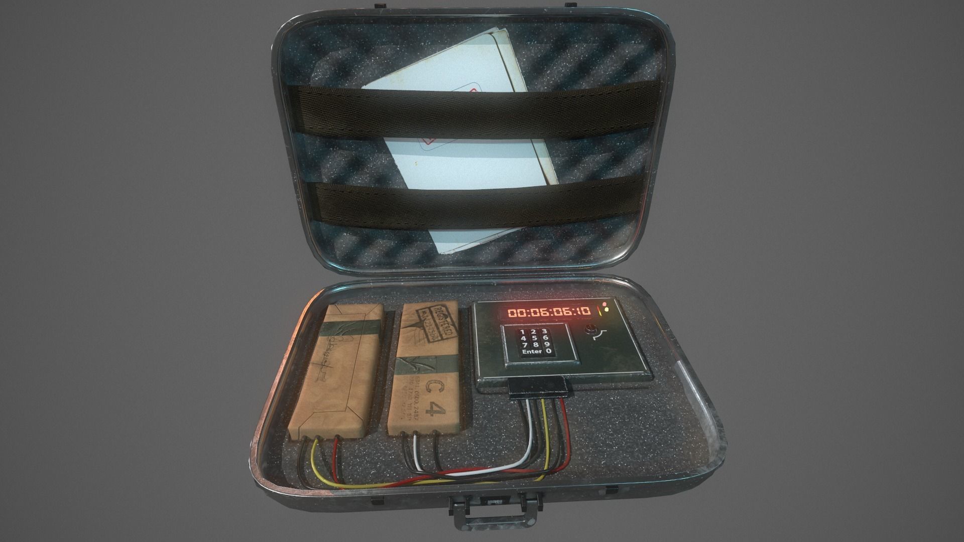 Briefcase C4 Bomb Low-poly 3D model_3