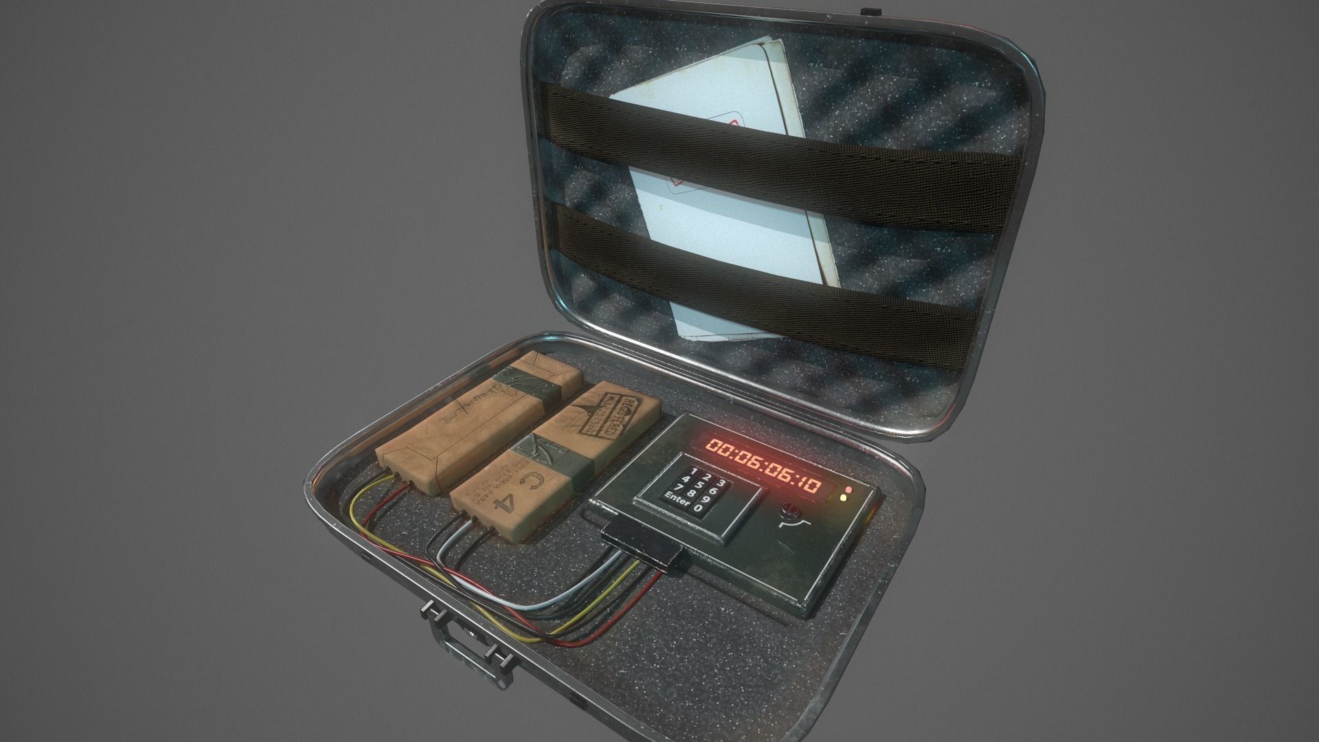 Briefcase C4 Bomb Low-poly 3D model_4