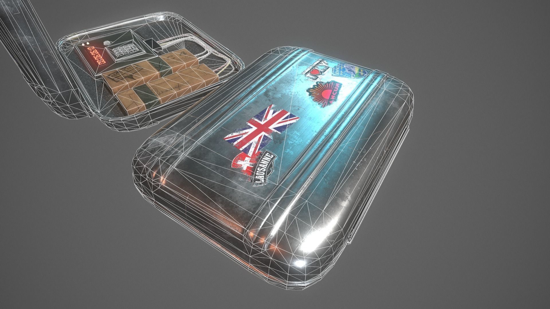 Briefcase C4 Bomb Low-poly 3D model_16