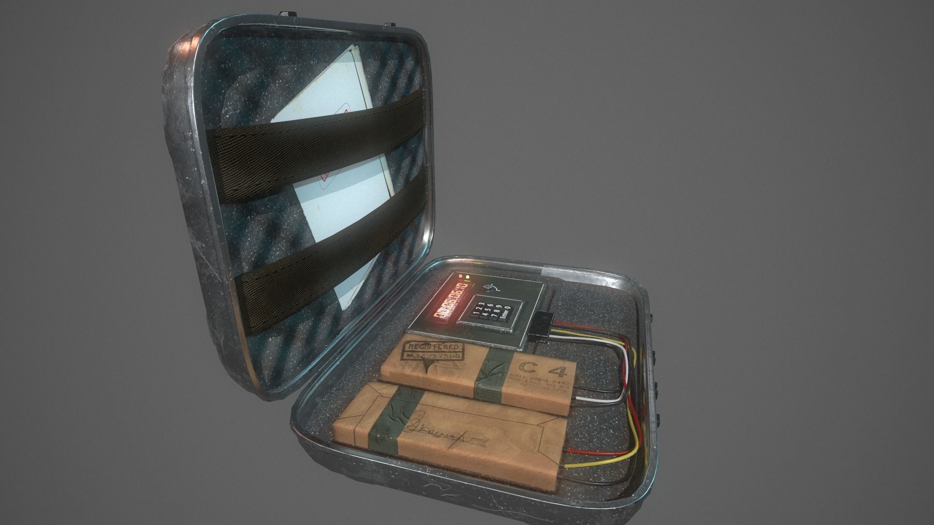 Briefcase C4 Bomb Low-poly 3D model_8