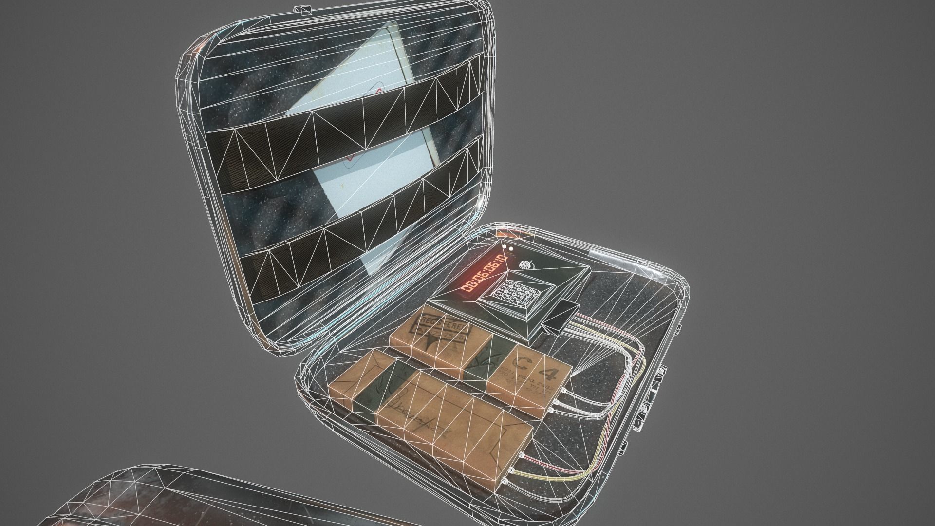 Briefcase C4 Bomb Low-poly 3D model_14