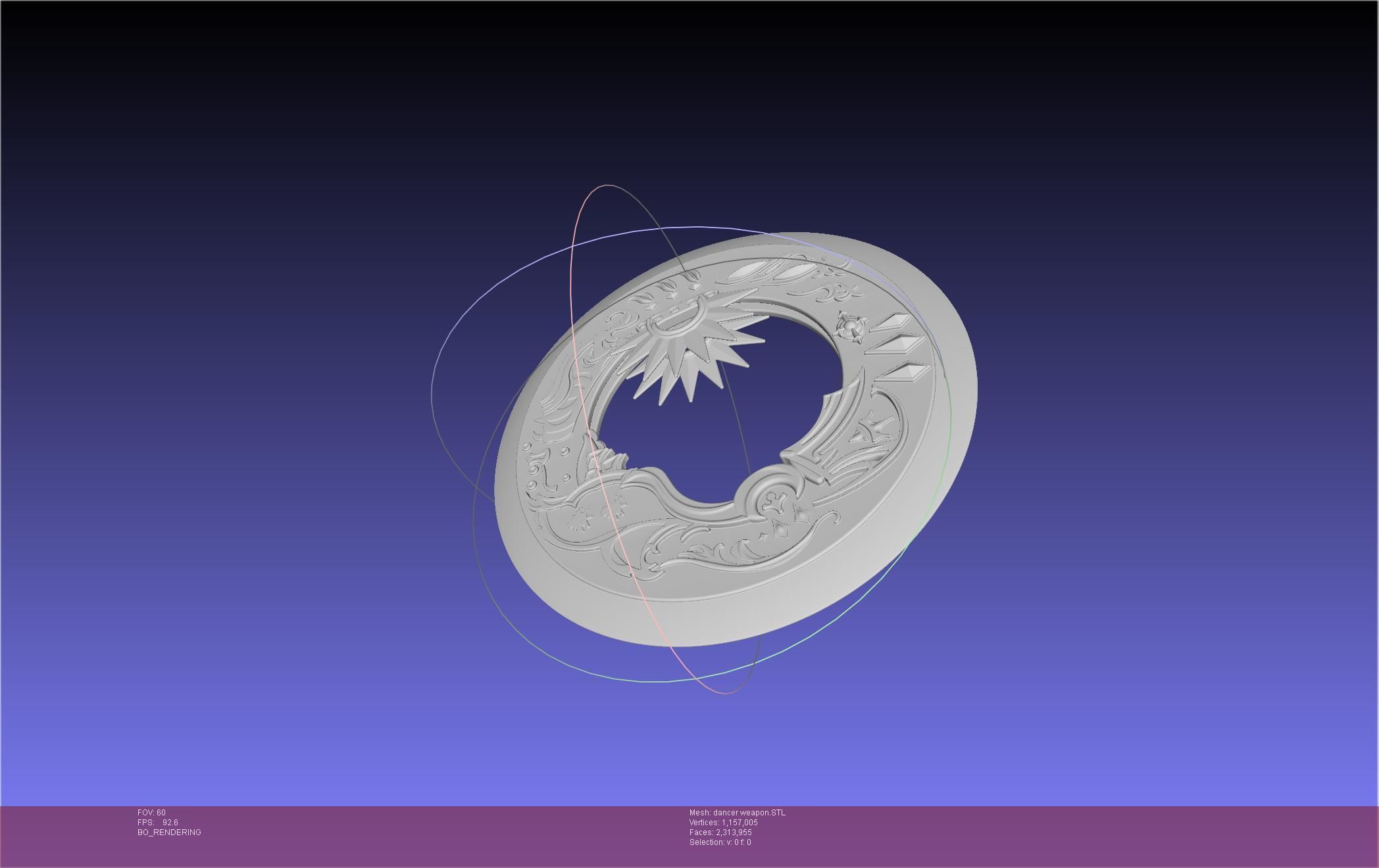 Final Fantasy XIV Dancer Disk Weapon Printable Assembly 3D print model_21