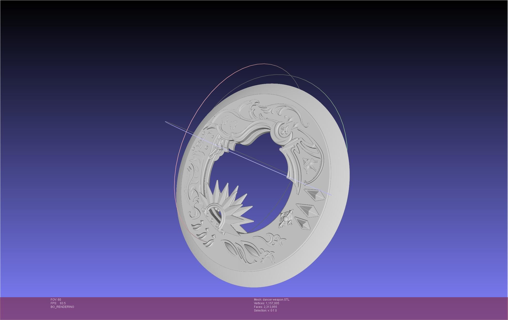 Final Fantasy XIV Dancer Disk Weapon Printable Assembly 3D print model_47