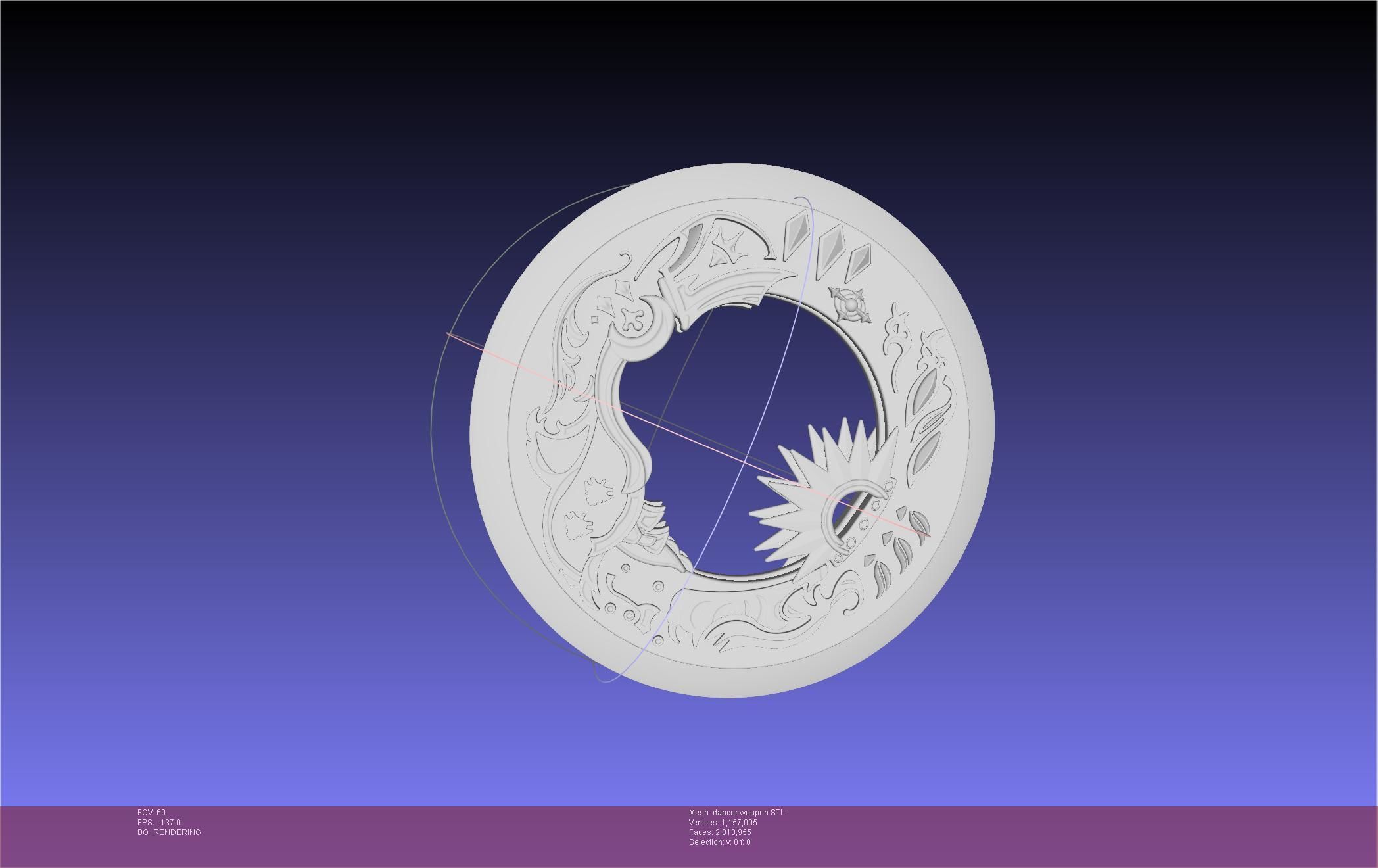 Final Fantasy XIV Dancer Disk Weapon Printable Assembly 3D print model_31