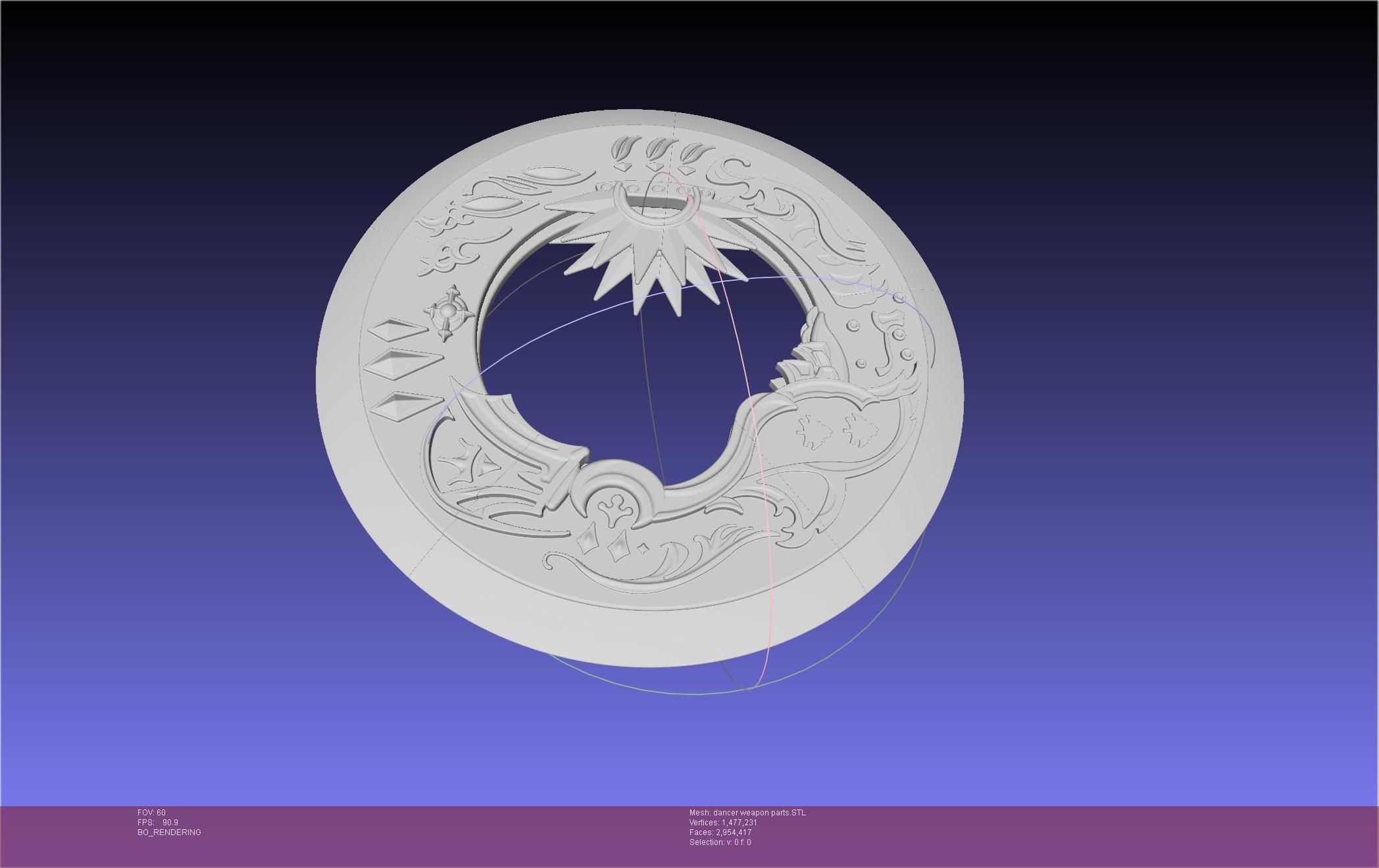 Final Fantasy XIV Dancer Disk Weapon Printable Assembly 3D print model_80