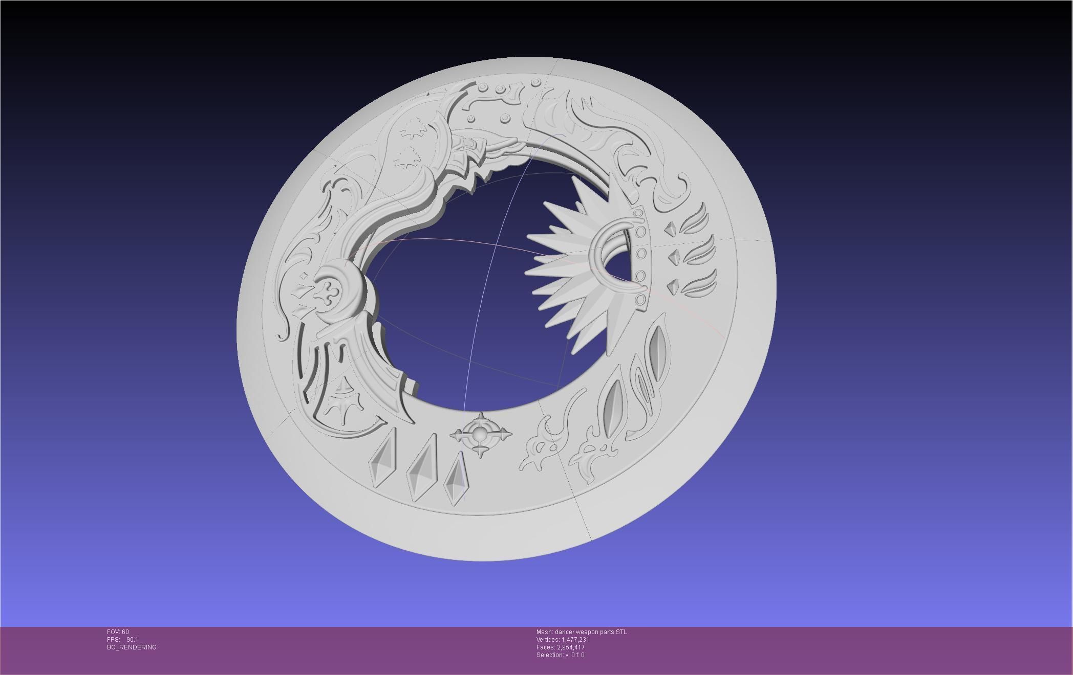 Final Fantasy XIV Dancer Disk Weapon Printable Assembly 3D print model_109