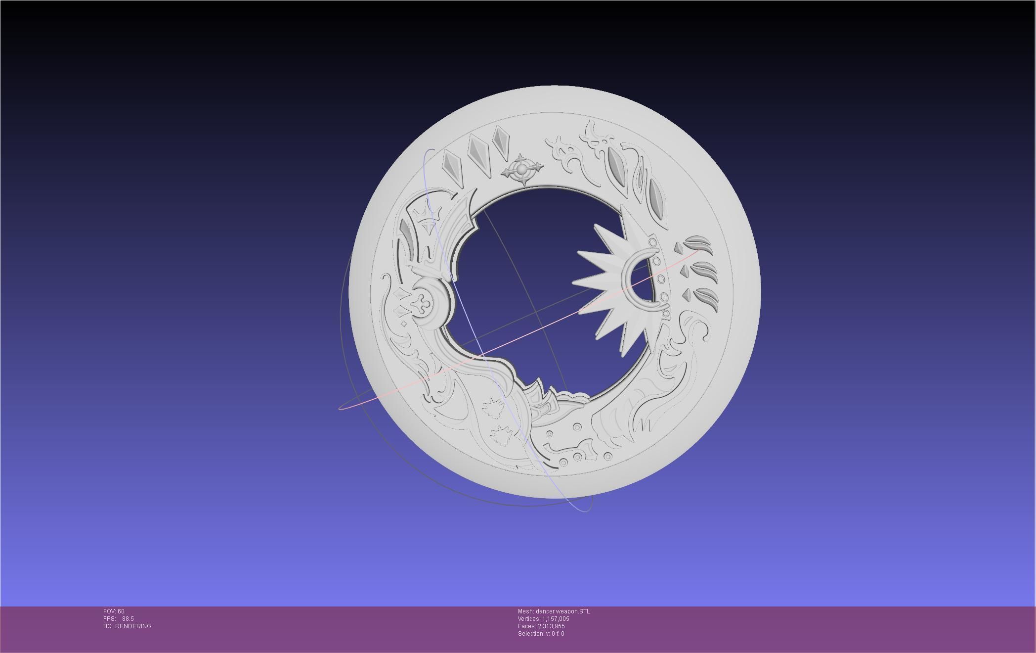 Final Fantasy XIV Dancer Disk Weapon Printable Assembly 3D print model_16