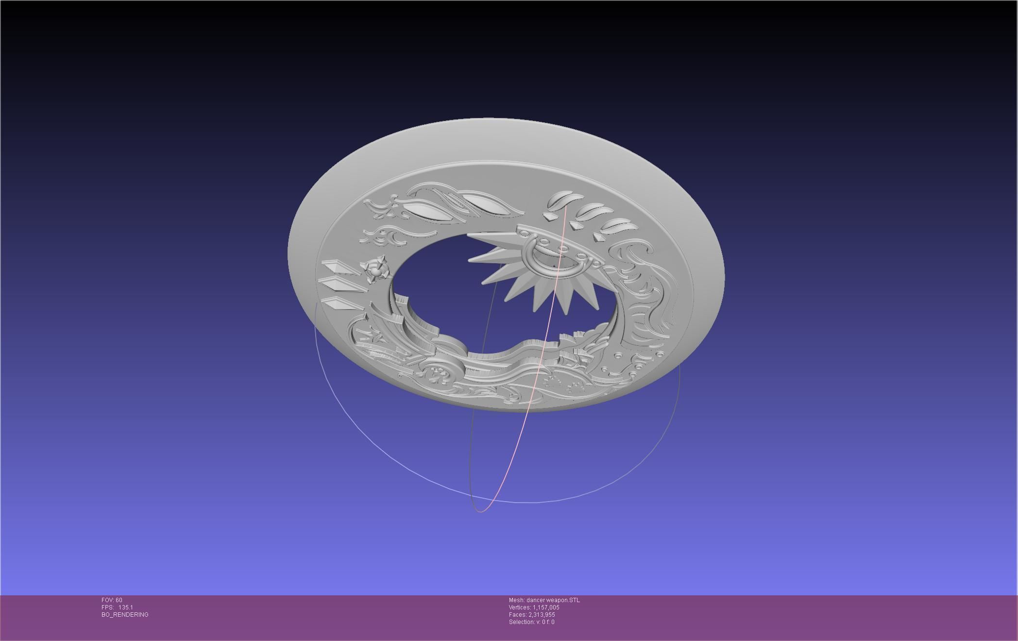 Final Fantasy XIV Dancer Disk Weapon Printable Assembly 3D print model_29