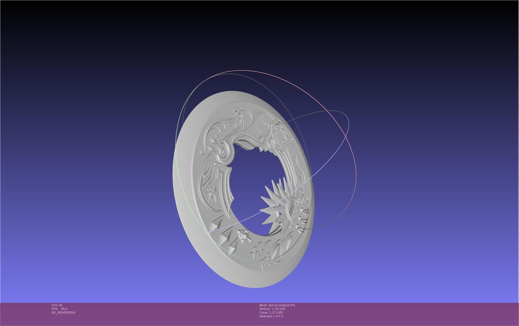 Final Fantasy XIV Dancer Disk Weapon Printable Assembly 3D print model_46