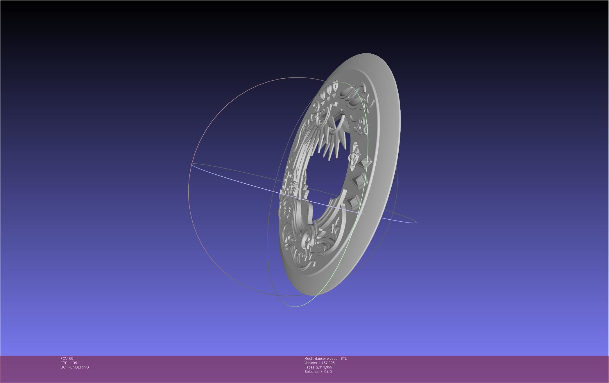 Final Fantasy XIV Dancer Disk Weapon Printable Assembly 3D print model_40