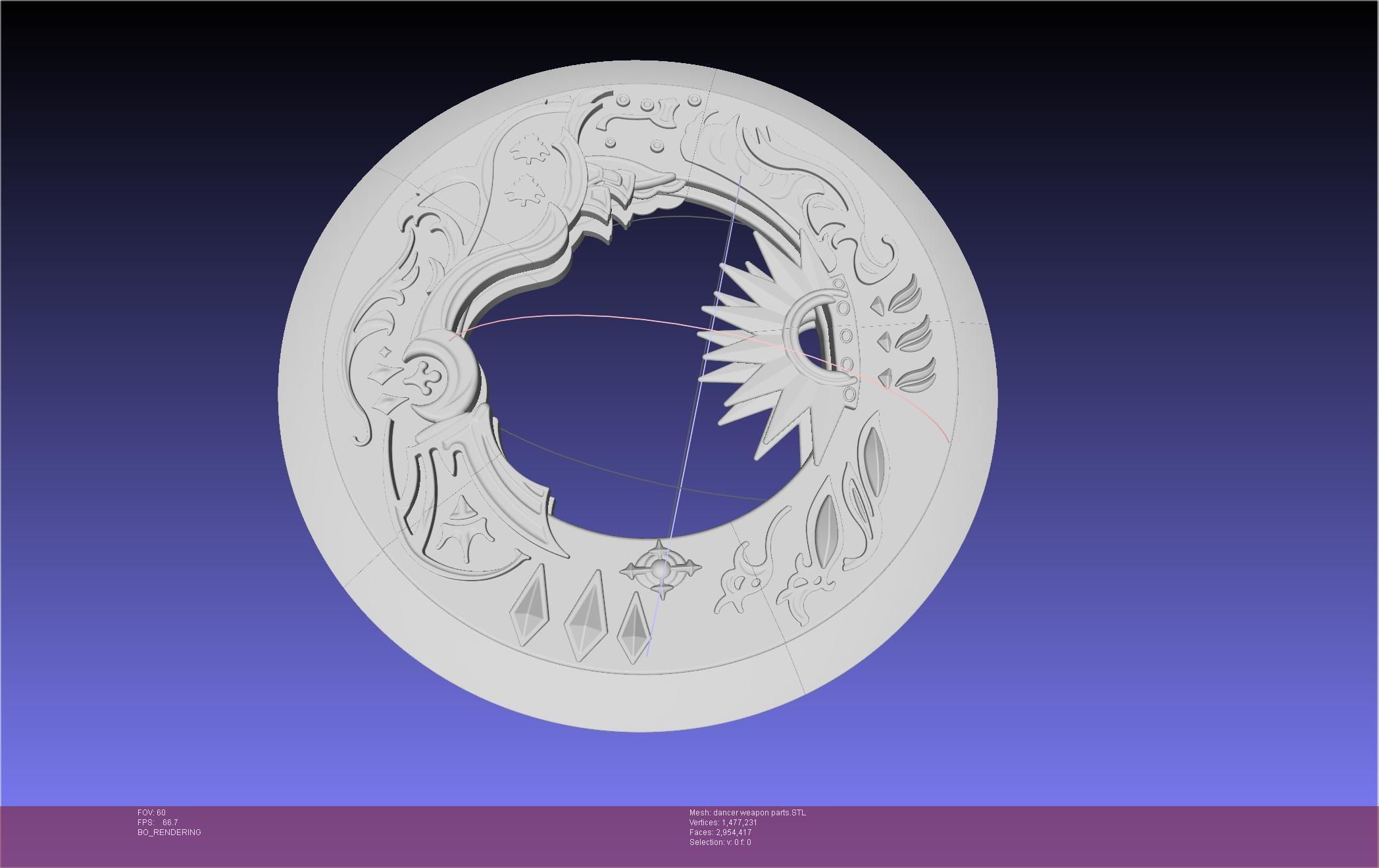 Final Fantasy XIV Dancer Disk Weapon Printable Assembly 3D print model_108