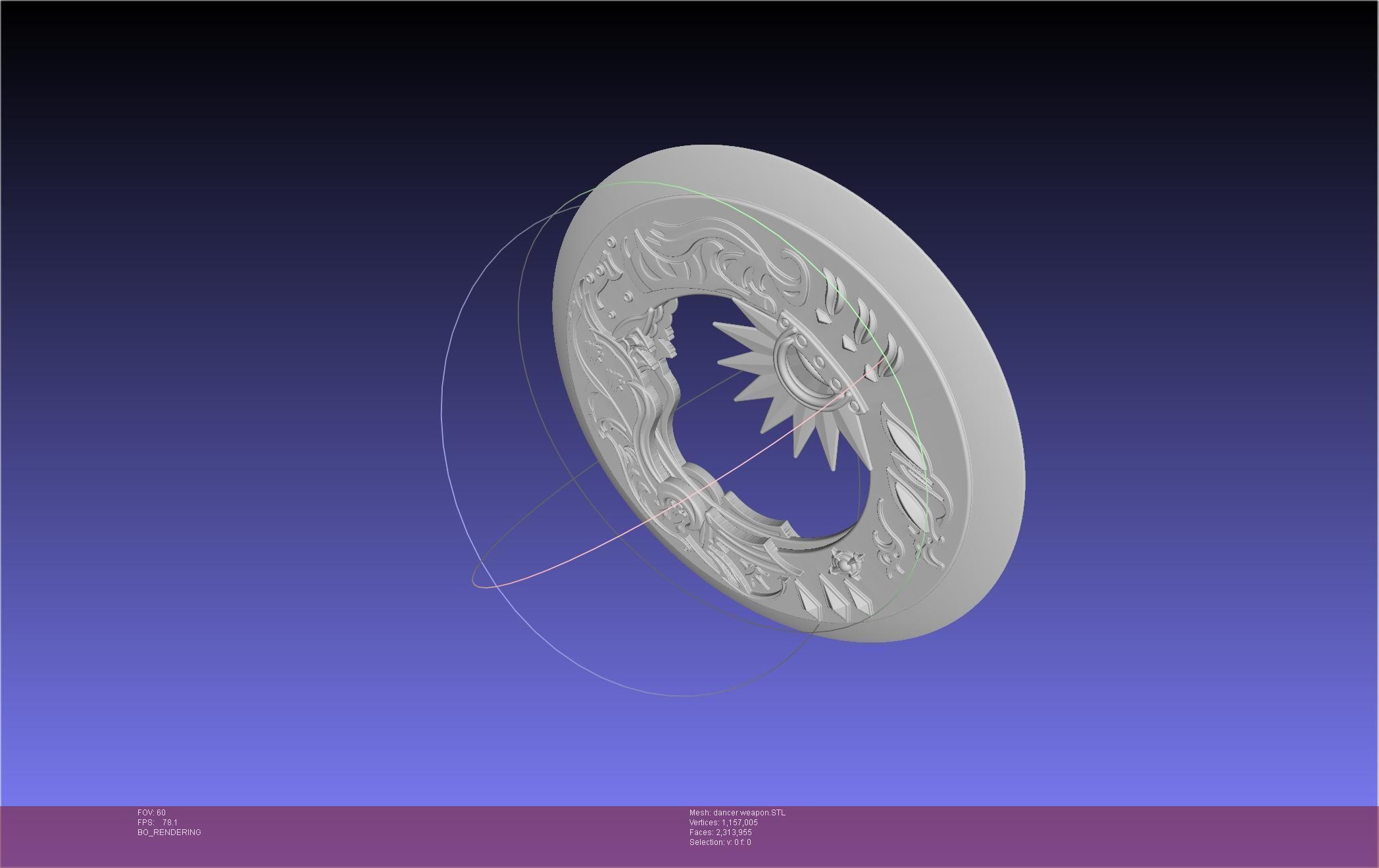 Final Fantasy XIV Dancer Disk Weapon Printable Assembly 3D print model_39