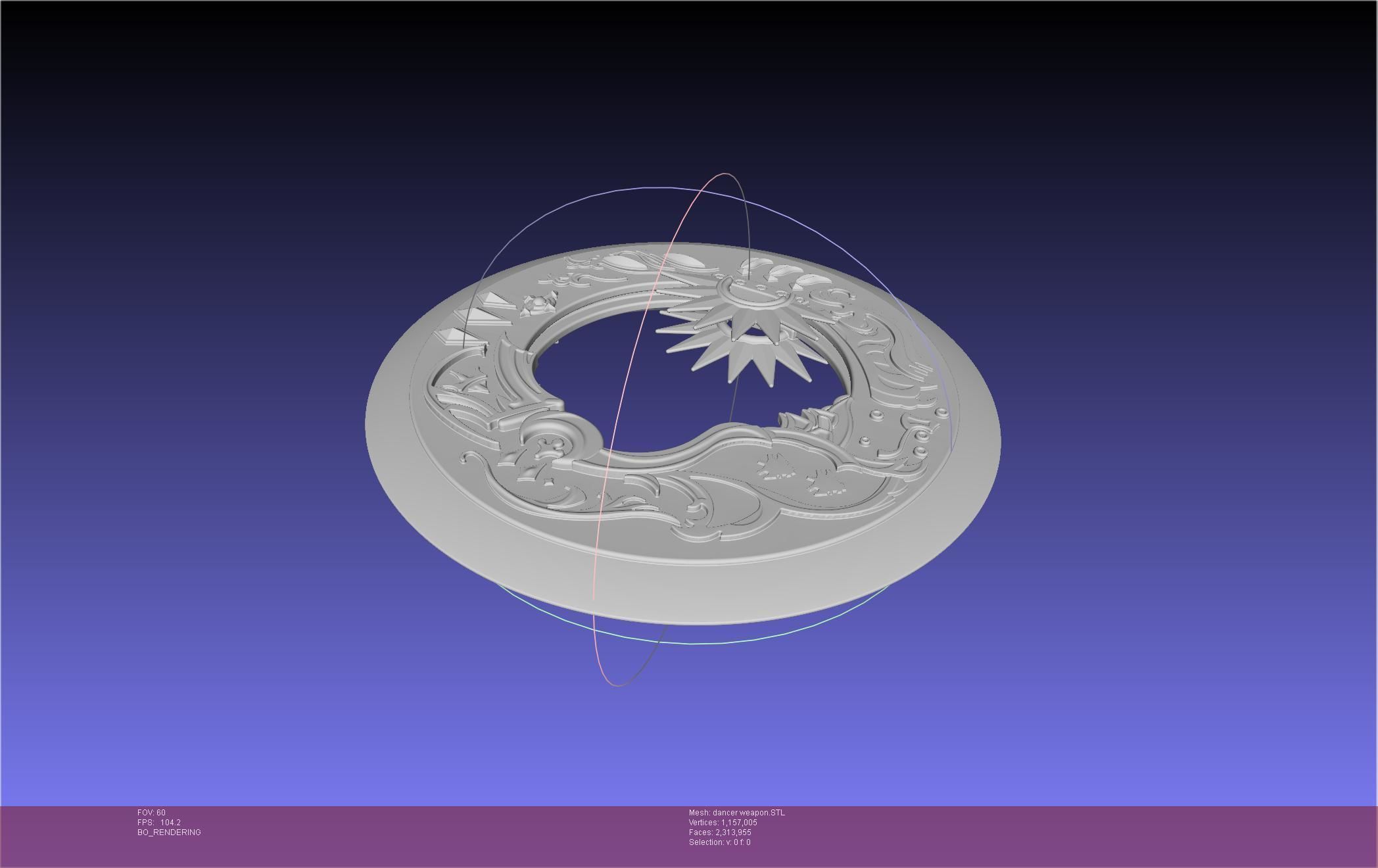 Final Fantasy XIV Dancer Disk Weapon Printable Assembly 3D print model_8