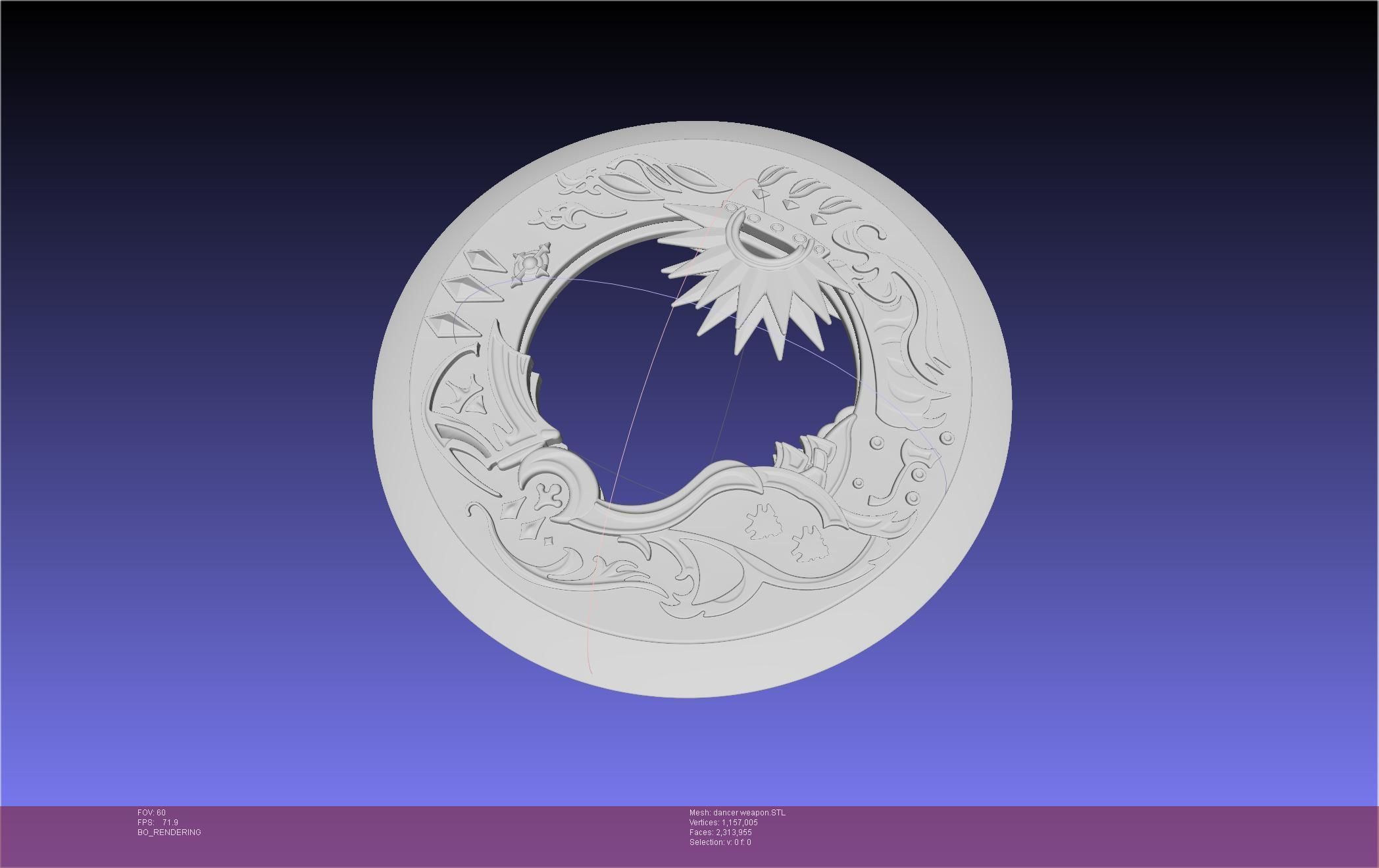 Final Fantasy XIV Dancer Disk Weapon Printable Assembly 3D print model_5