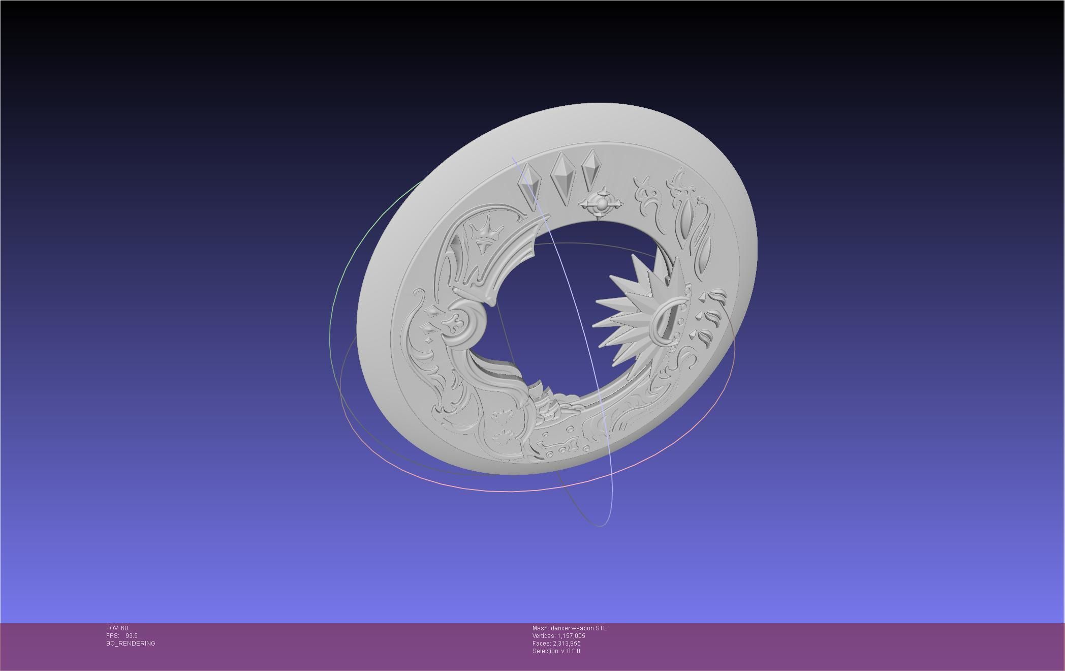 Final Fantasy XIV Dancer Disk Weapon Printable Assembly 3D print model_30