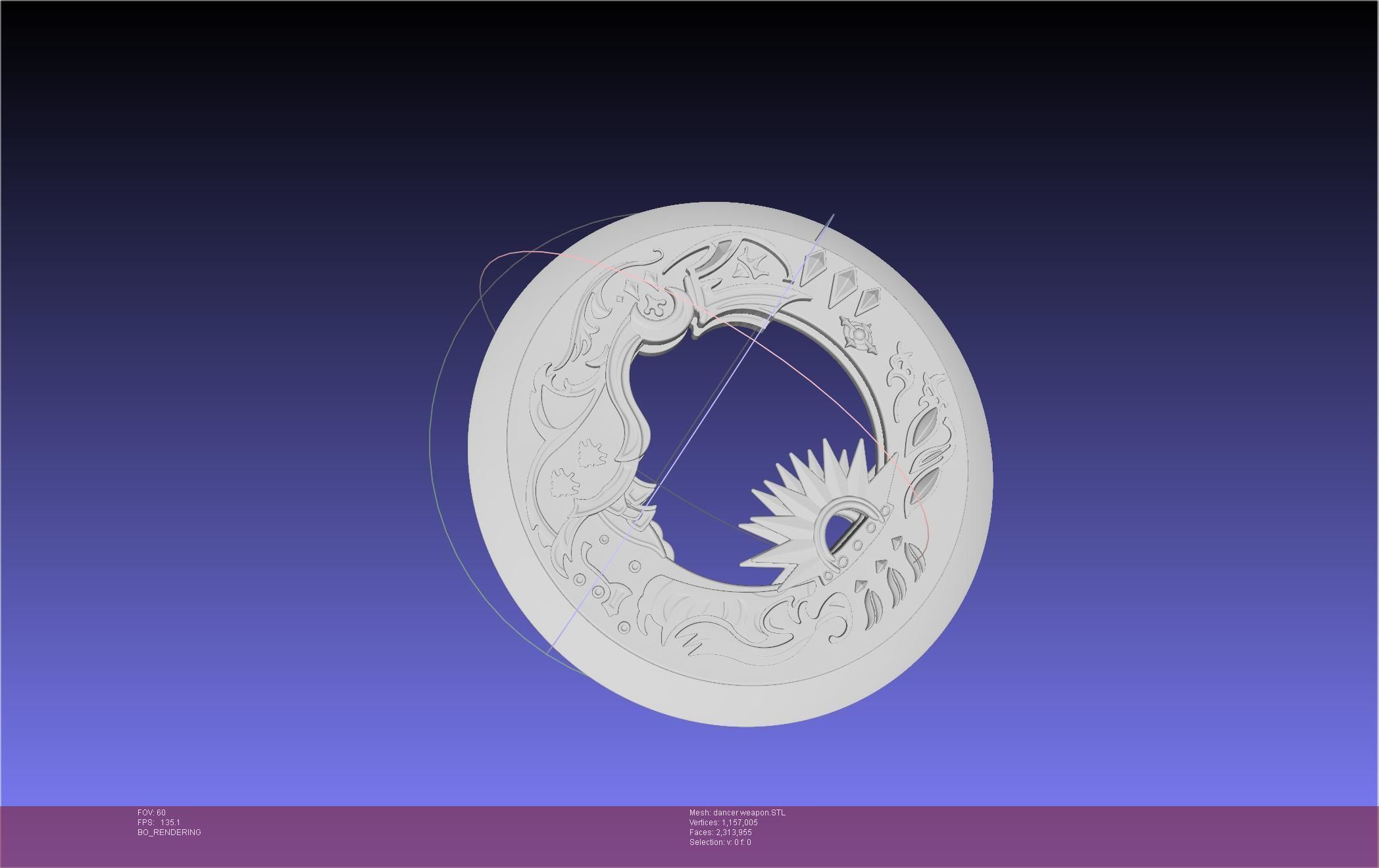 Final Fantasy XIV Dancer Disk Weapon Printable Assembly 3D print model_32