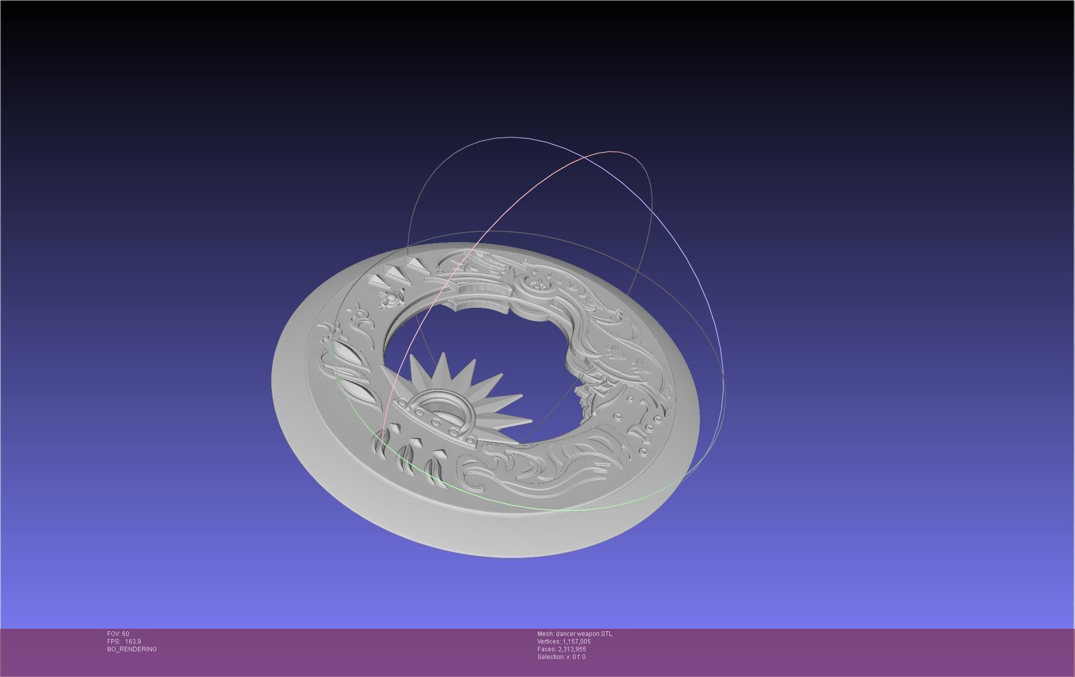 Final Fantasy XIV Dancer Disk Weapon Printable Assembly 3D print model_24