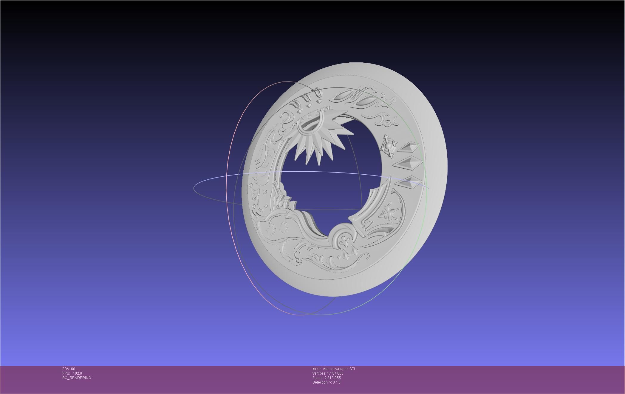 Final Fantasy XIV Dancer Disk Weapon Printable Assembly 3D print model_20