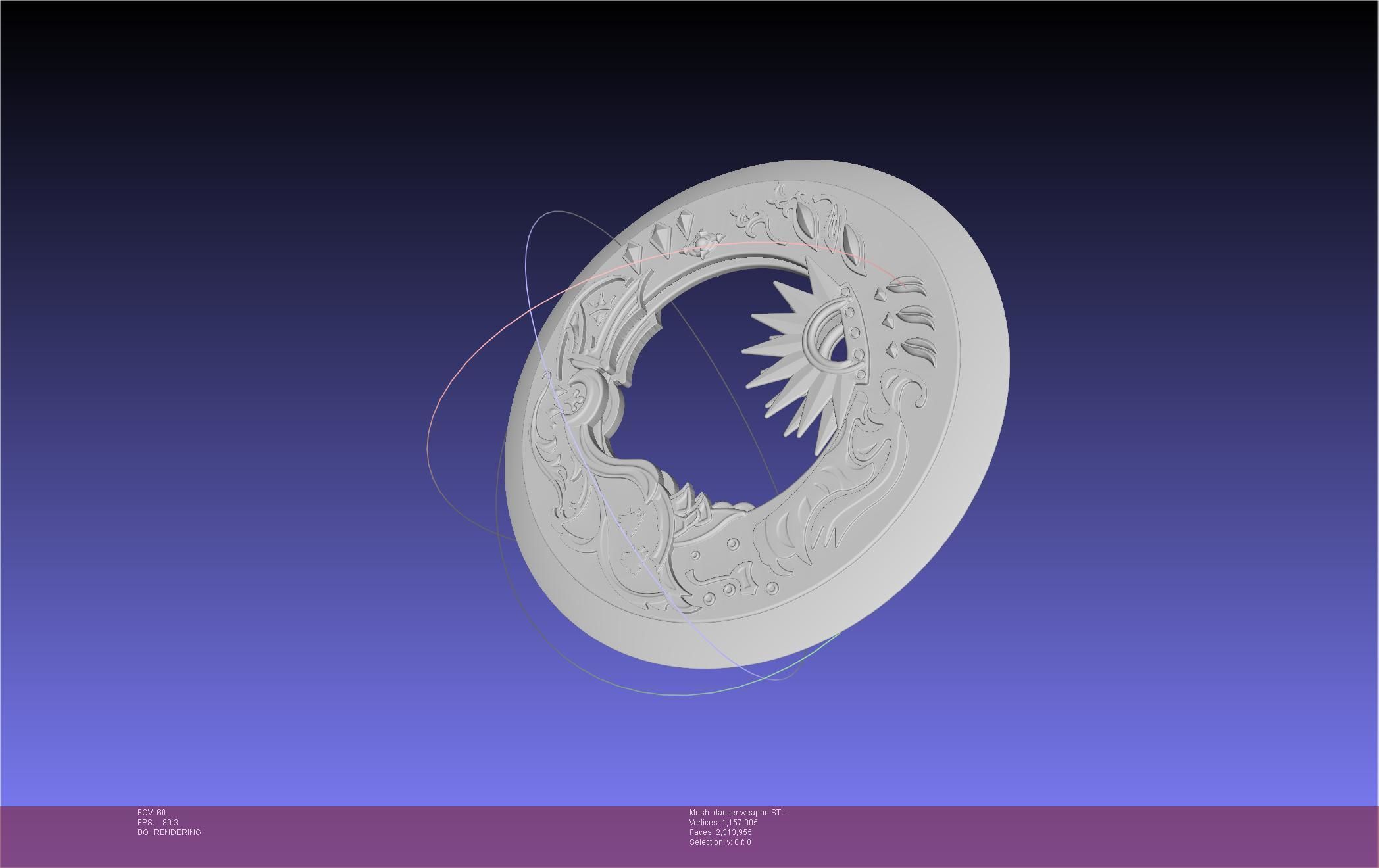 Final Fantasy XIV Dancer Disk Weapon Printable Assembly 3D print model_17