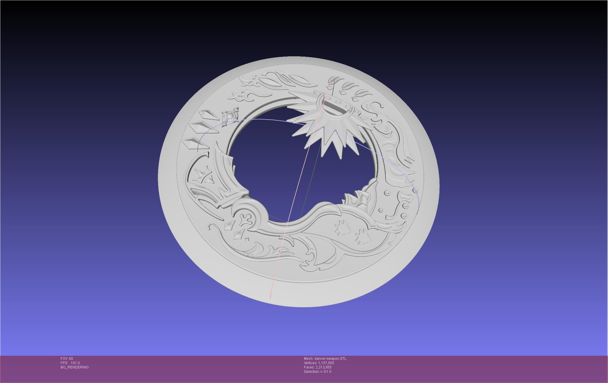 Final Fantasy XIV Dancer Disk Weapon Printable Assembly 3D print model_7