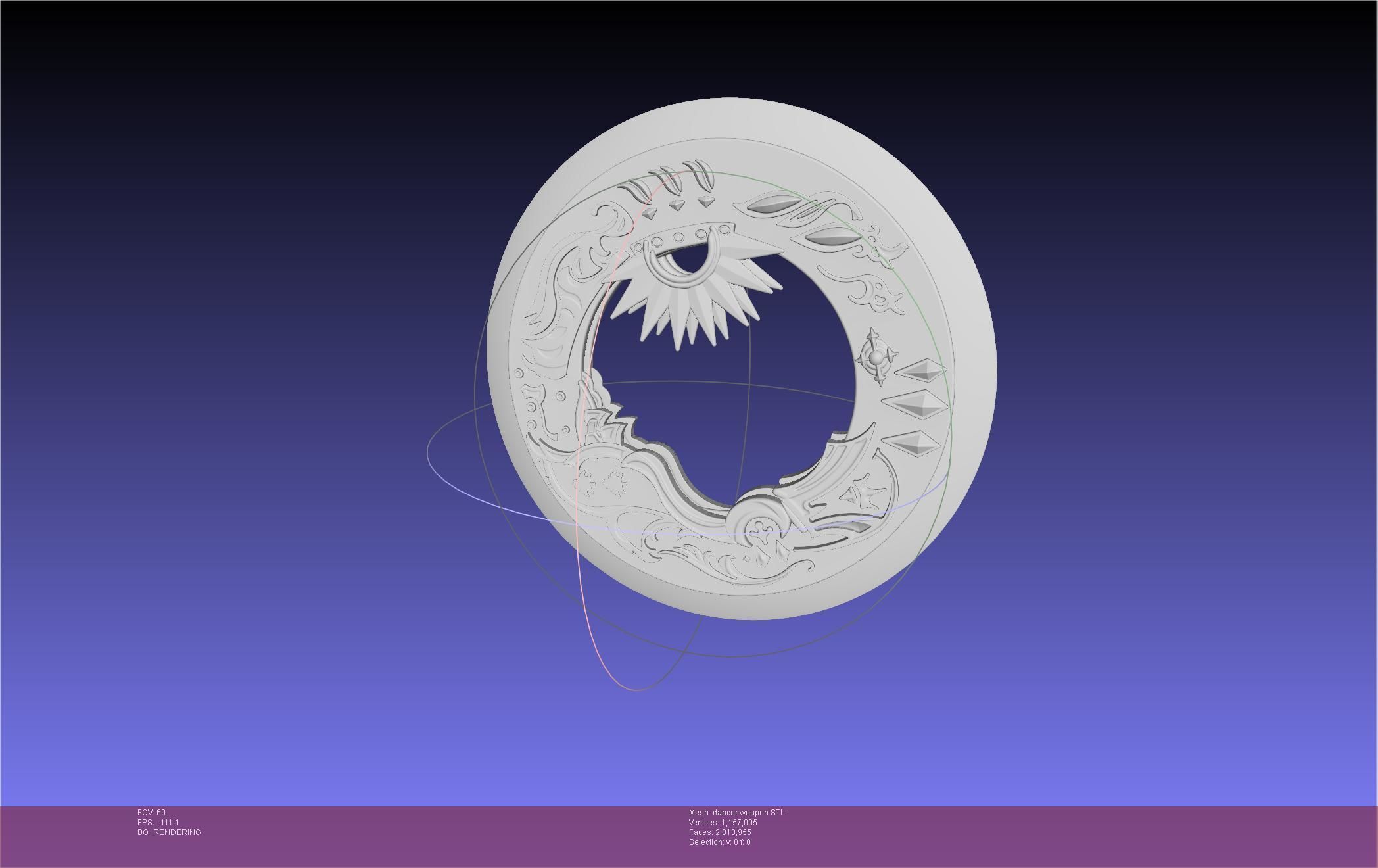 Final Fantasy XIV Dancer Disk Weapon Printable Assembly 3D print model_19
