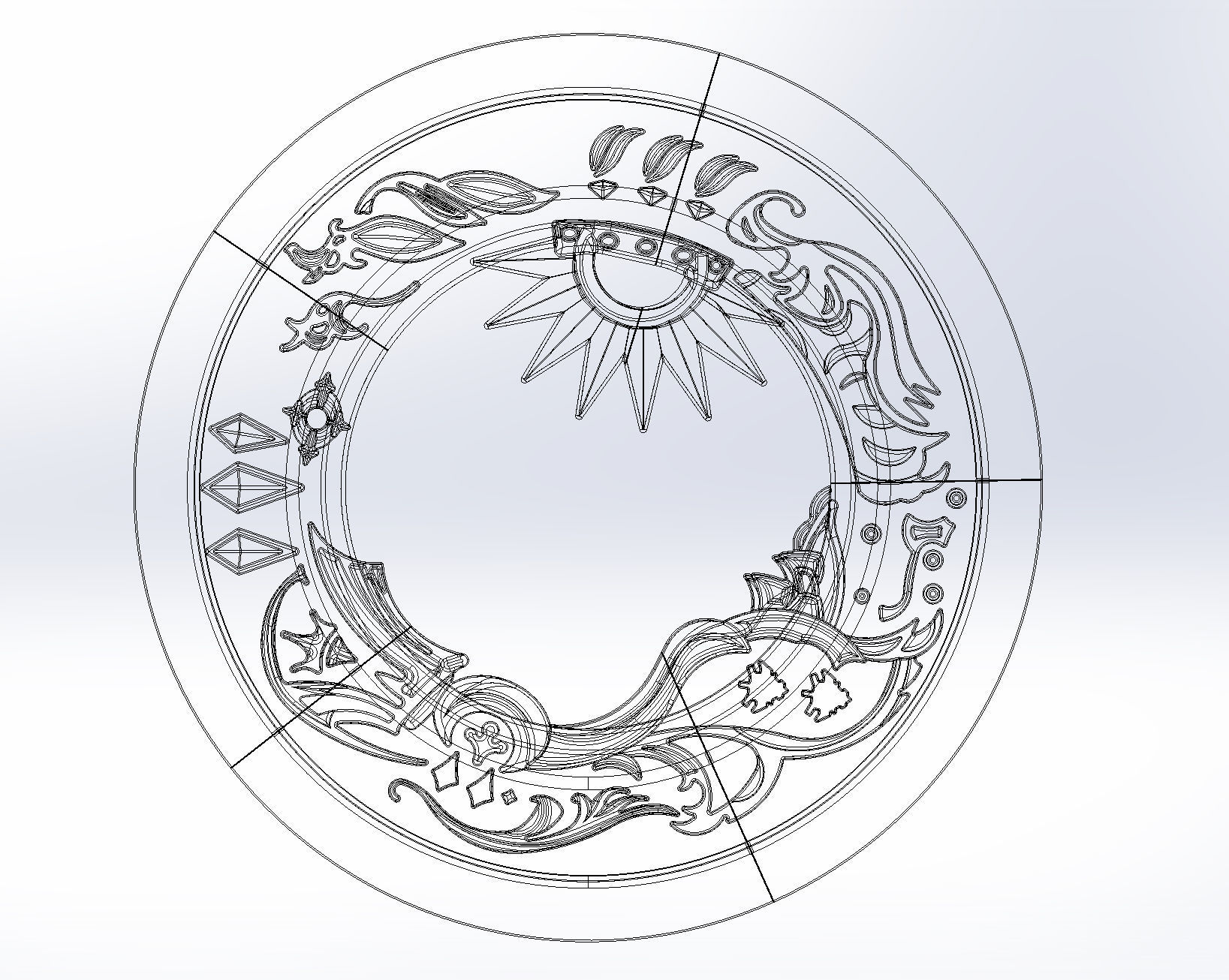 Final Fantasy XIV Dancer Disk Weapon Printable Assembly 3D print model_2