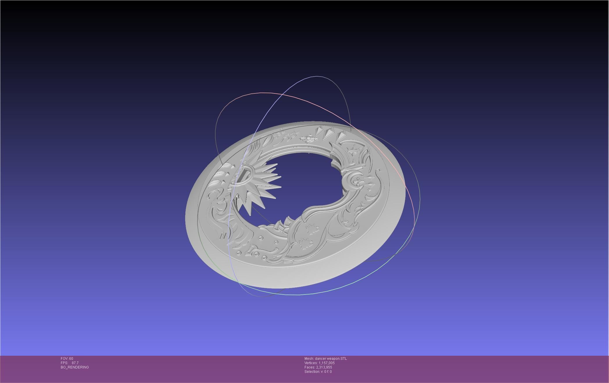 Final Fantasy XIV Dancer Disk Weapon Printable Assembly 3D print model_22