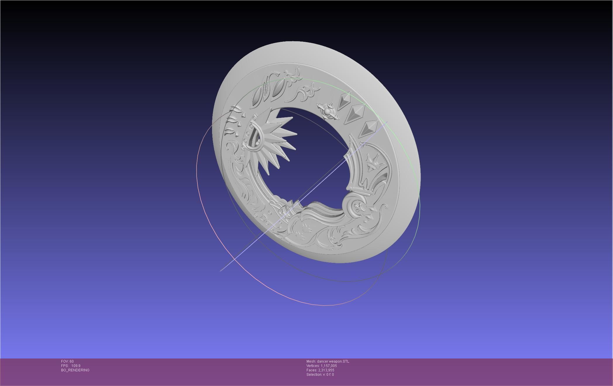 Final Fantasy XIV Dancer Disk Weapon Printable Assembly 3D print model_42