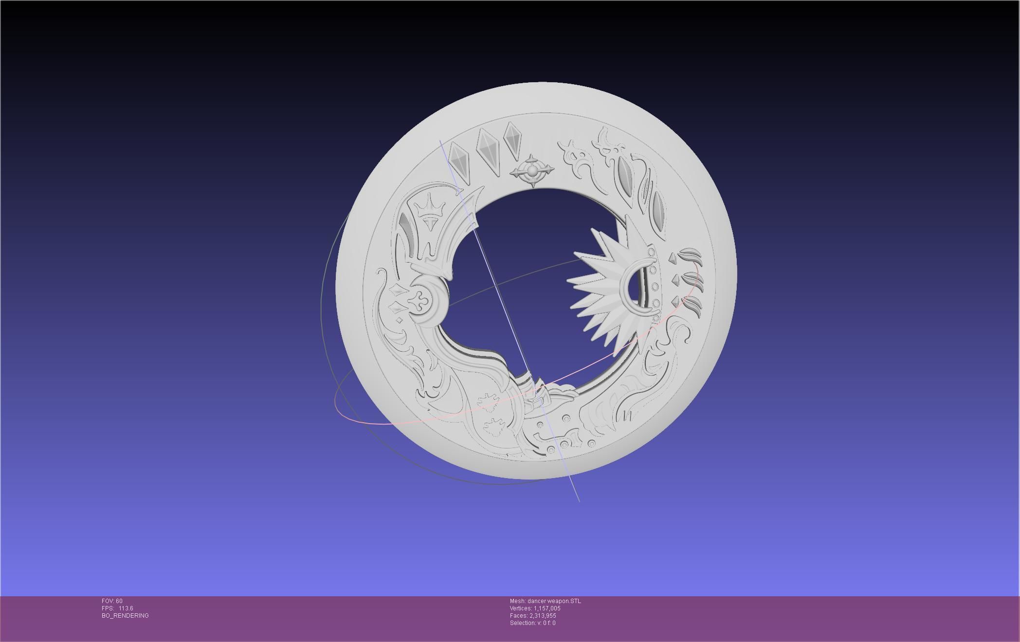 Final Fantasy XIV Dancer Disk Weapon Printable Assembly 3D print model_41
