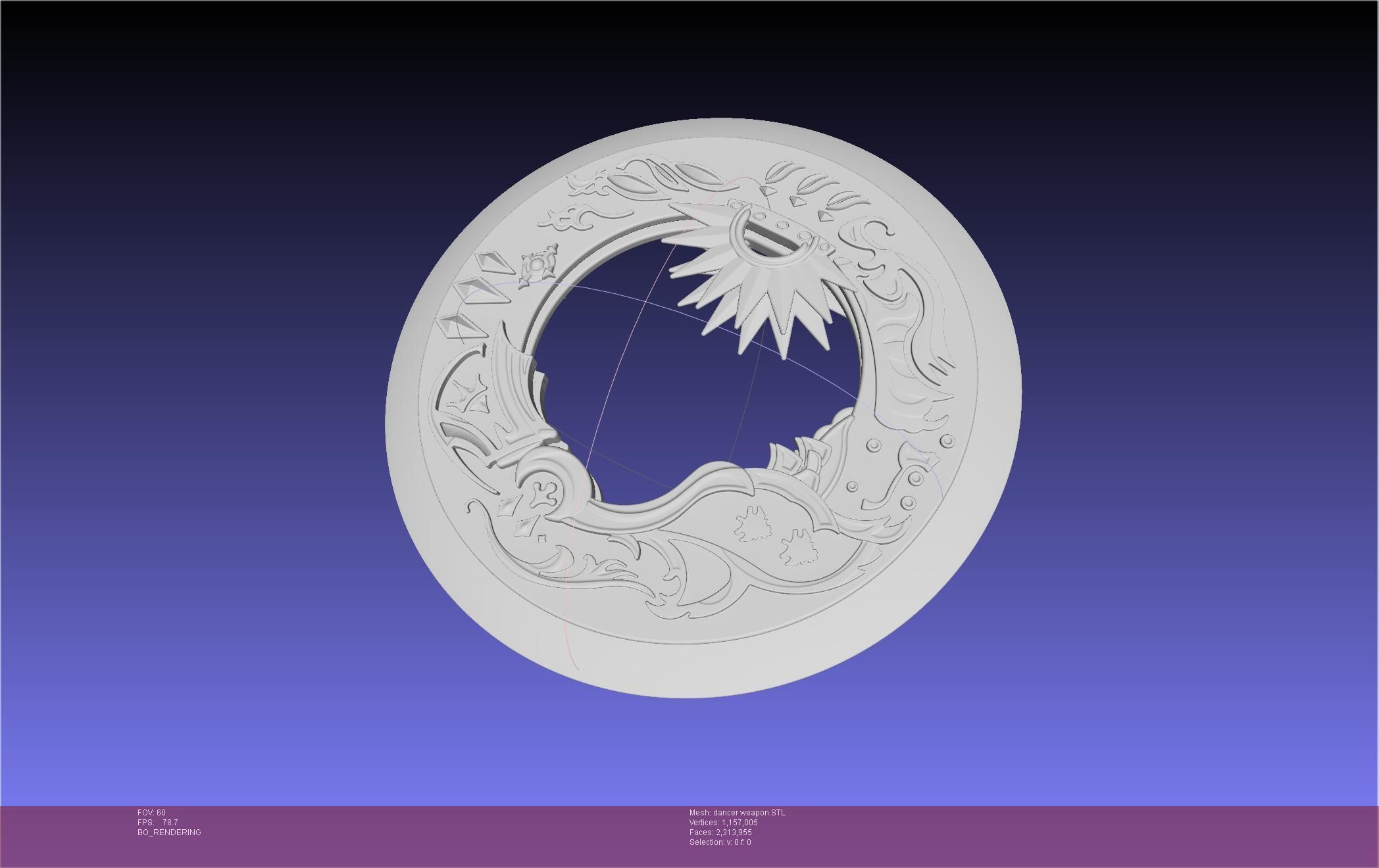 Final Fantasy XIV Dancer Disk Weapon Printable Assembly 3D print model_6