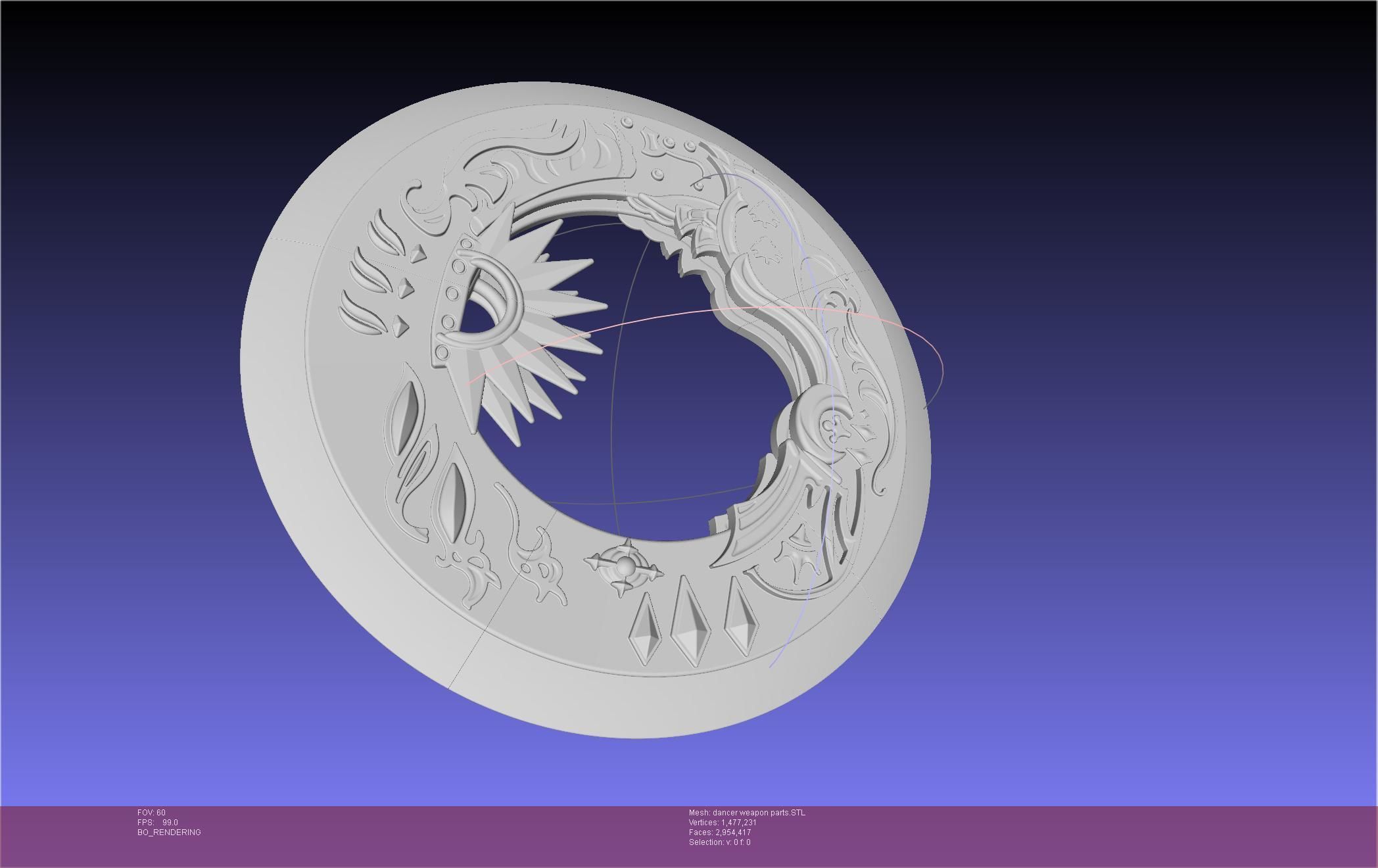 Final Fantasy XIV Dancer Disk Weapon Printable Assembly 3D print model_82