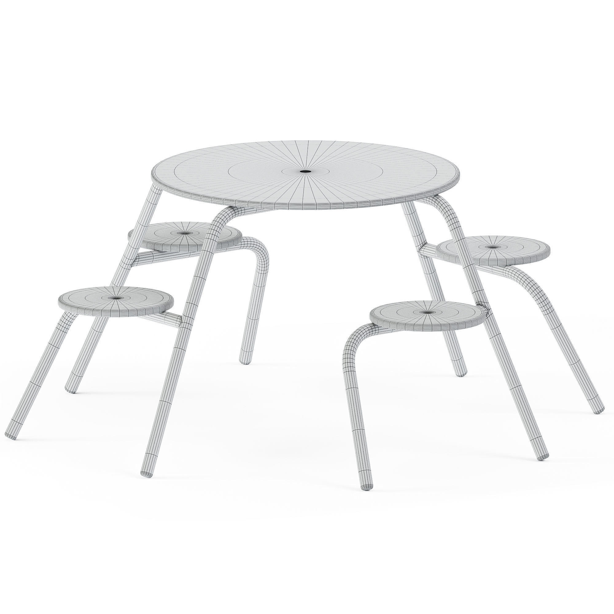 Picnic Table Virus 4-seater by Extremis 3D model_3