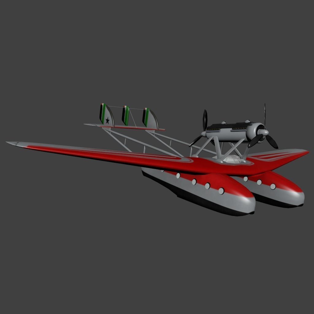 Savoia Marchetti SM 55 Low-poly 3D model