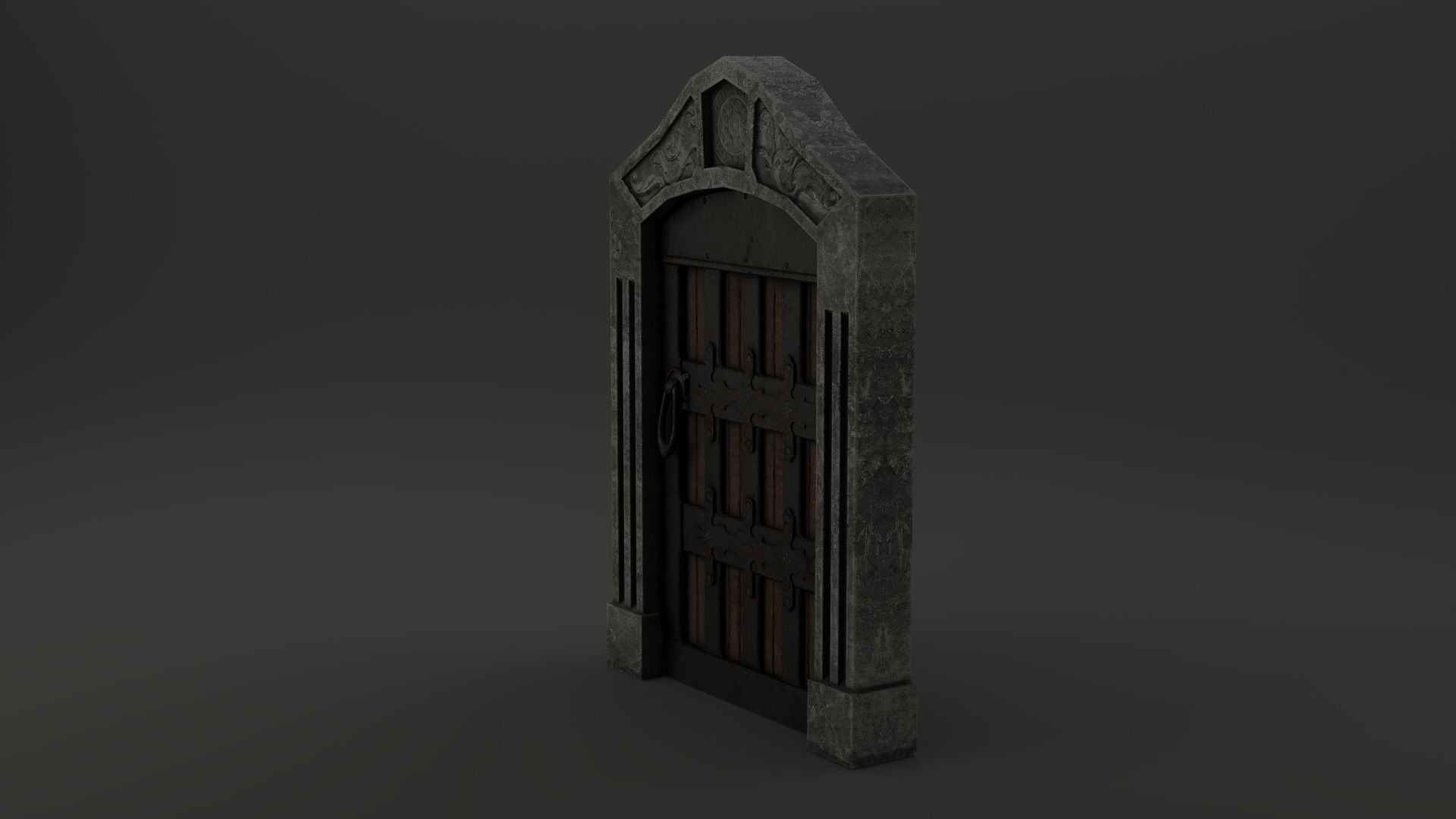 Medieval Door Roman Style Door 3D Model Low-poly 3D model_11