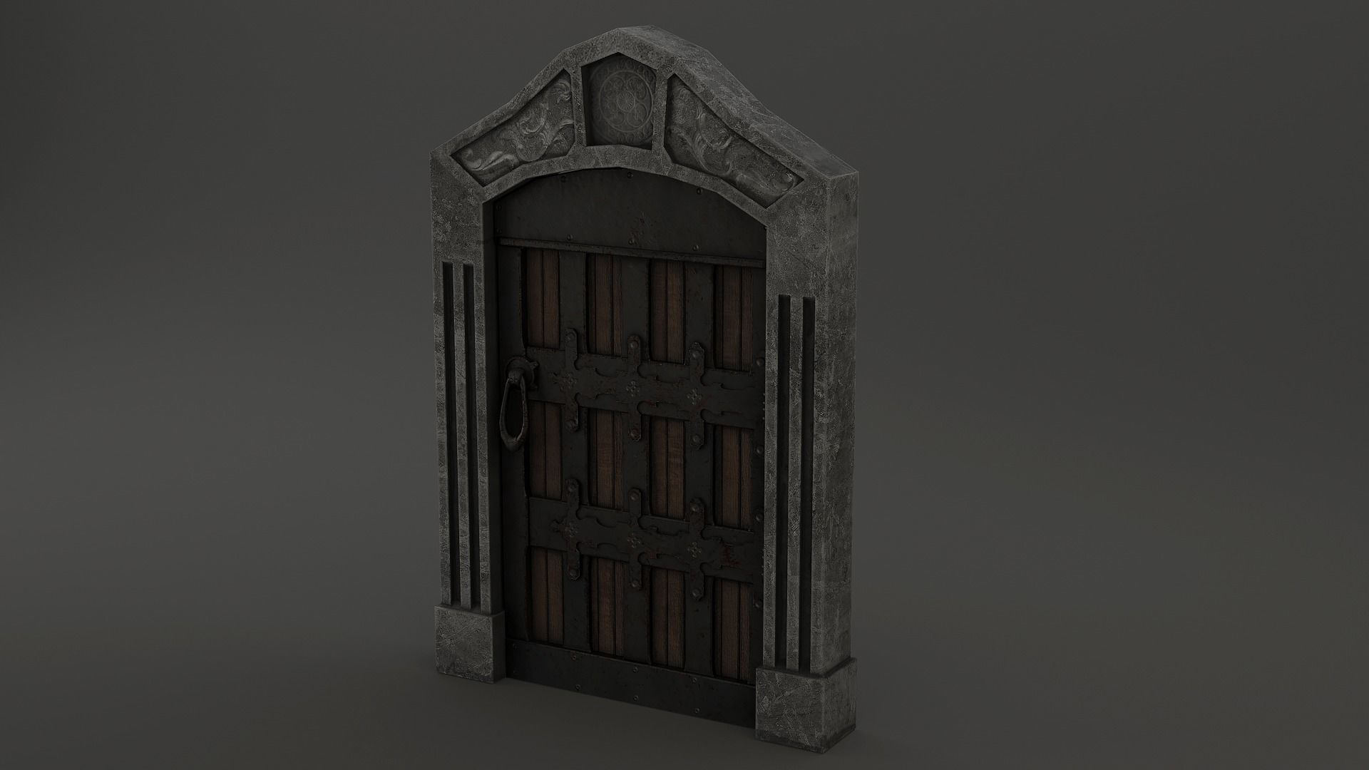 Medieval Door Roman Style Door 3D Model Low-poly 3D model_4