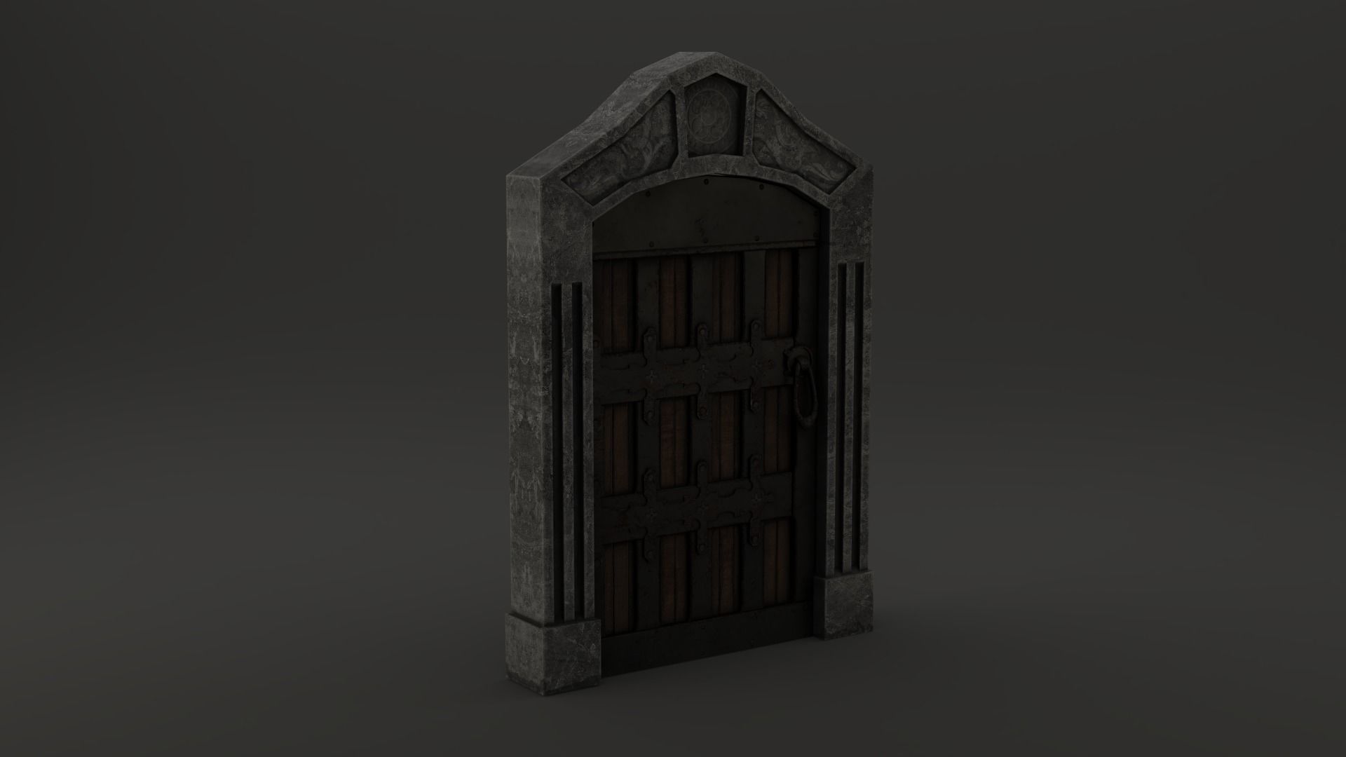 Medieval Door Roman Style Door 3D Model Low-poly 3D model_9