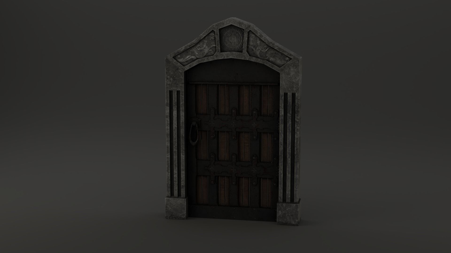 Medieval Door Roman Style Door 3D Model Low-poly 3D model_12