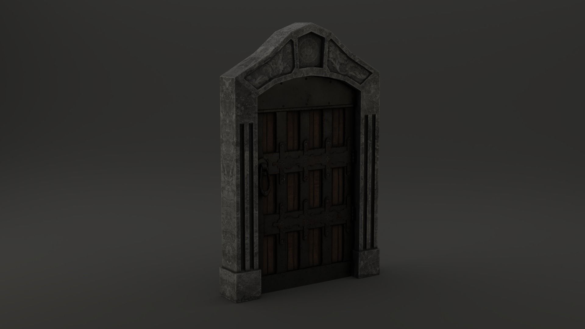Medieval Door Roman Style Door 3D Model Low-poly 3D model_5