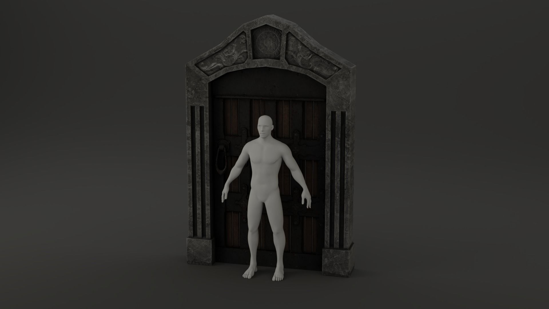 Medieval Door Roman Style Door 3D Model Low-poly 3D model_15