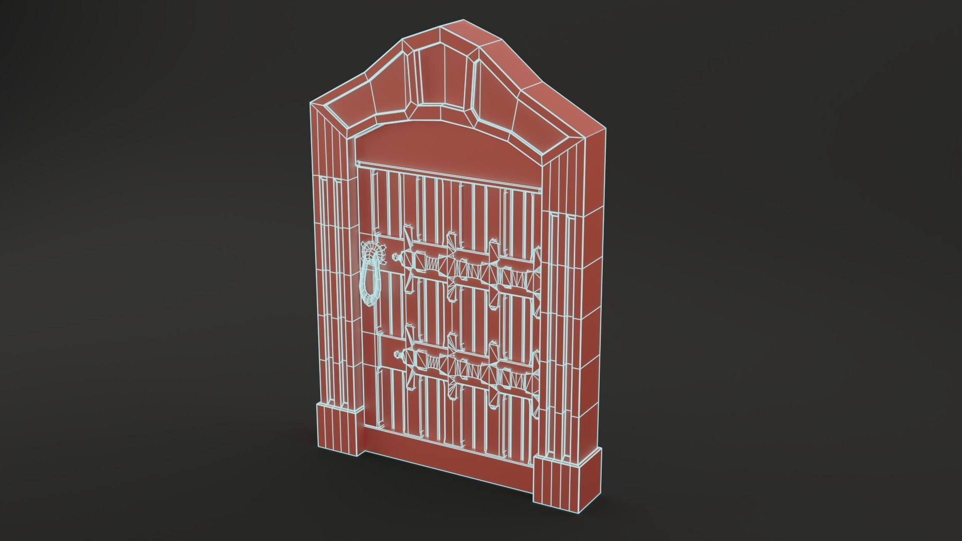 Medieval Door Roman Style Door 3D Model Low-poly 3D model_16
