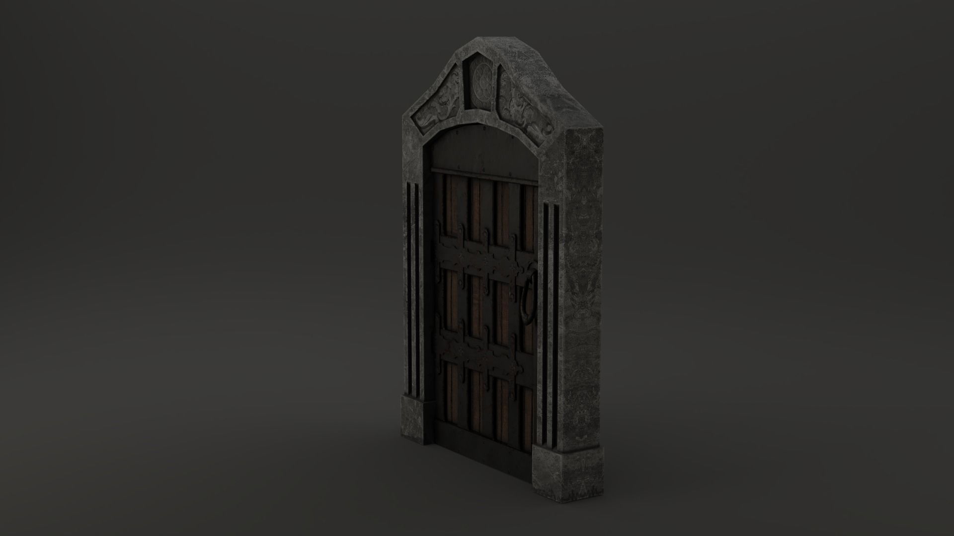 Medieval Door Roman Style Door 3D Model Low-poly 3D model_7