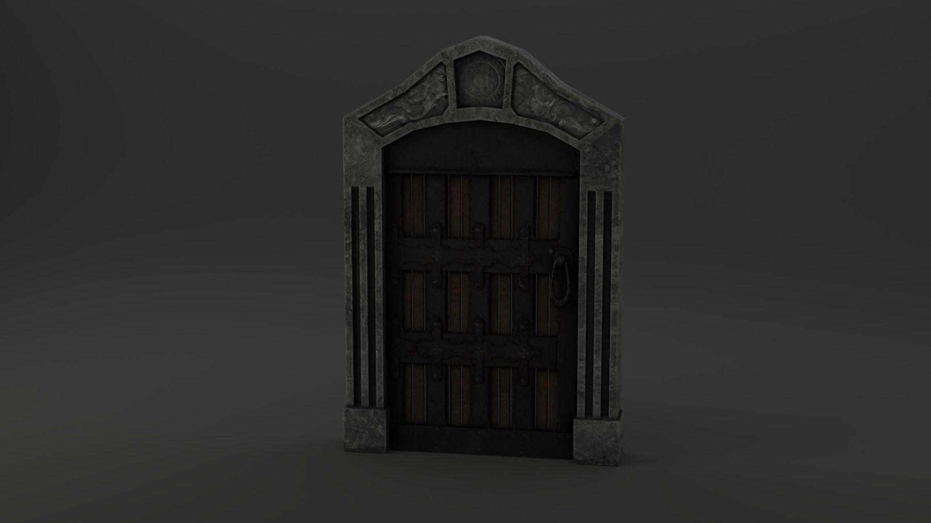 Medieval Door Roman Style Door 3D Model Low-poly 3D model_8