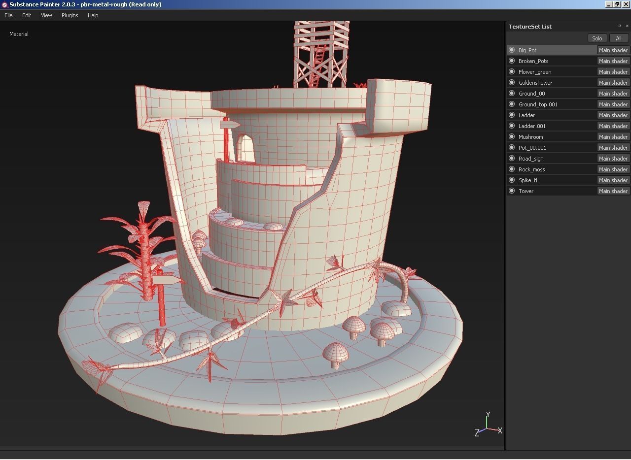 Broken Pot Garden 3D model_6