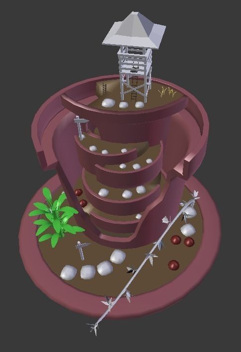 Broken Pot Garden 3D model_4