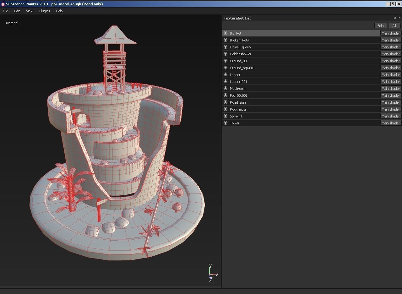 Broken Pot Garden 3D model_8